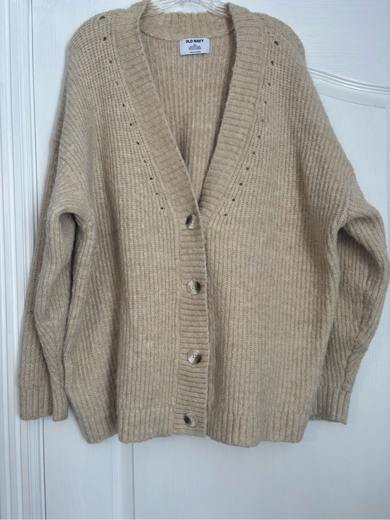 Old Navy Sweaters - Old Navy Beige Ribbed Button-Front Women's Cardigan
